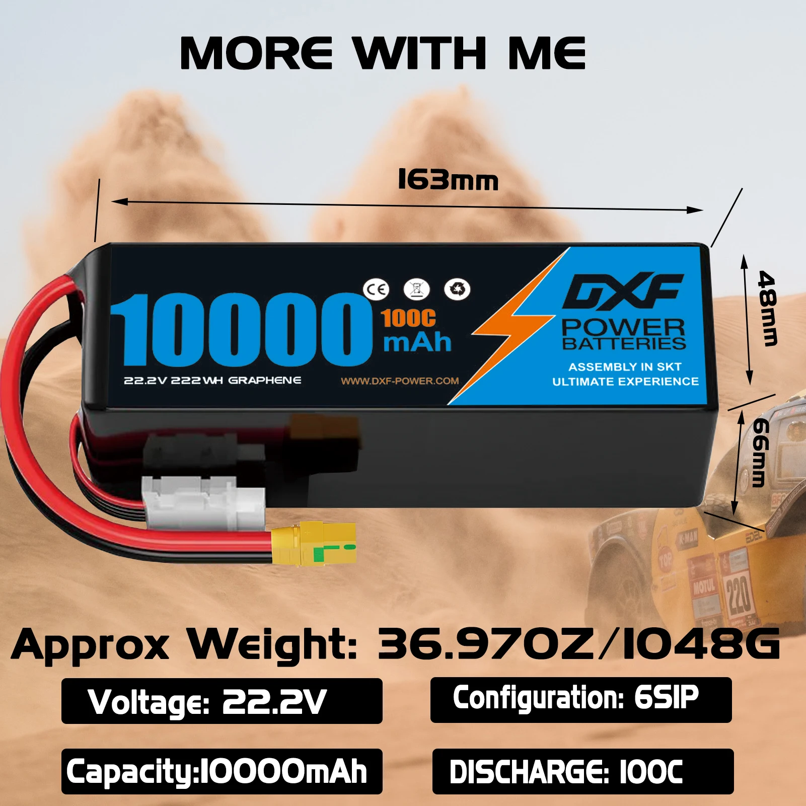DXFリポバッテリー 6S 22.2V 100C 10000 - 6S Lipo Battery 22.2V 5000Mah のレビューと価格